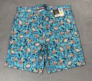 Jones New York Shorts Womens XXL Blue Floral Pull On Bermuda Stretch Easy